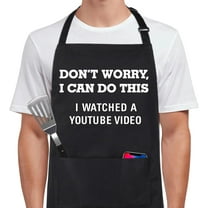 sidao 100% Cotton Funny Apron for Men Women Adjustable Bib Aprons with 2 Pockets Grill Kitchen Cooking BBQ One Size Fits All