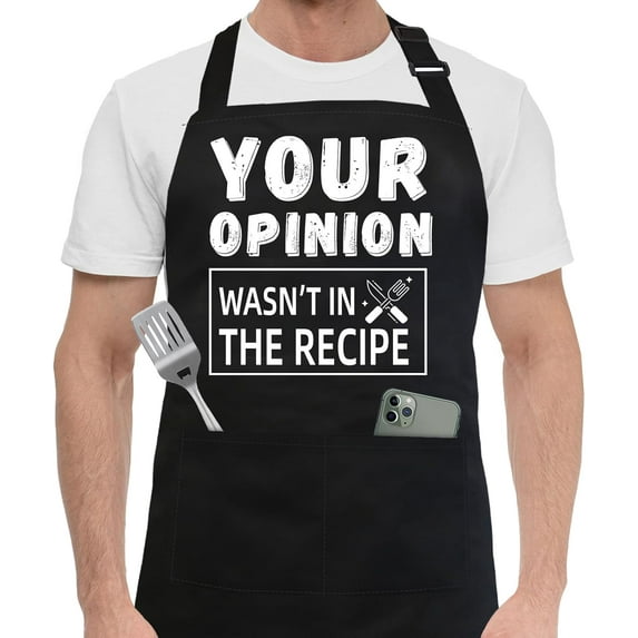sidao Funny Aprons for Men, BBQ Chef Apron Funny Gifts for Men Birthday Christmas Gifts for Dad, Papa, Husband
