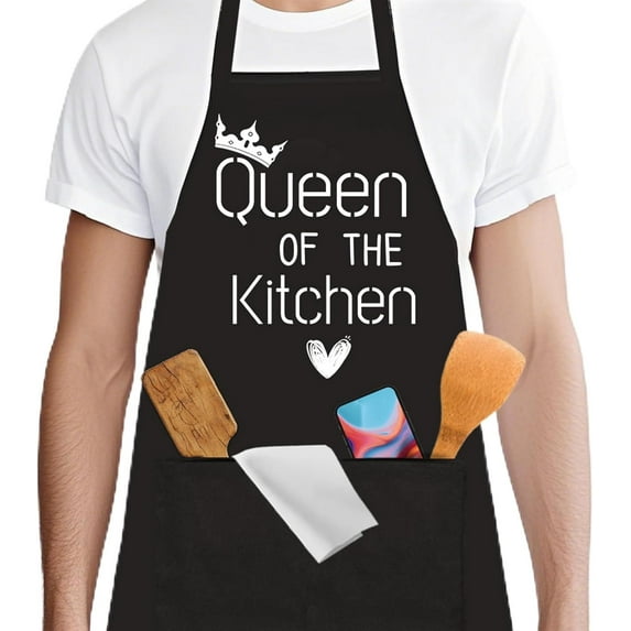 sidao Funny Kitchen Apron for Women, Baking Cooking BBQ Chef Apron with 2 Pockets, Birthday Mothers Day Housewarming Gifts Ideas for Wife Mom Grandma