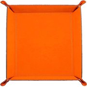 siduater Valet Tray | Unisex PU Leather Catchall Storage Caddy Desktop Bedside Organizer for Wallet, Watch, Keychain & EDC Gear, Orange