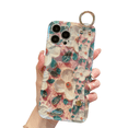 thumbnail image 1 of siduater for iPhone 16 Pro Max Case for Girls Women | Colorful Retro Oil Painting Flower Phone Cover with Adjustable Grip Loop Strap Handle Kickstand, Camellia Pink, 1 of 9