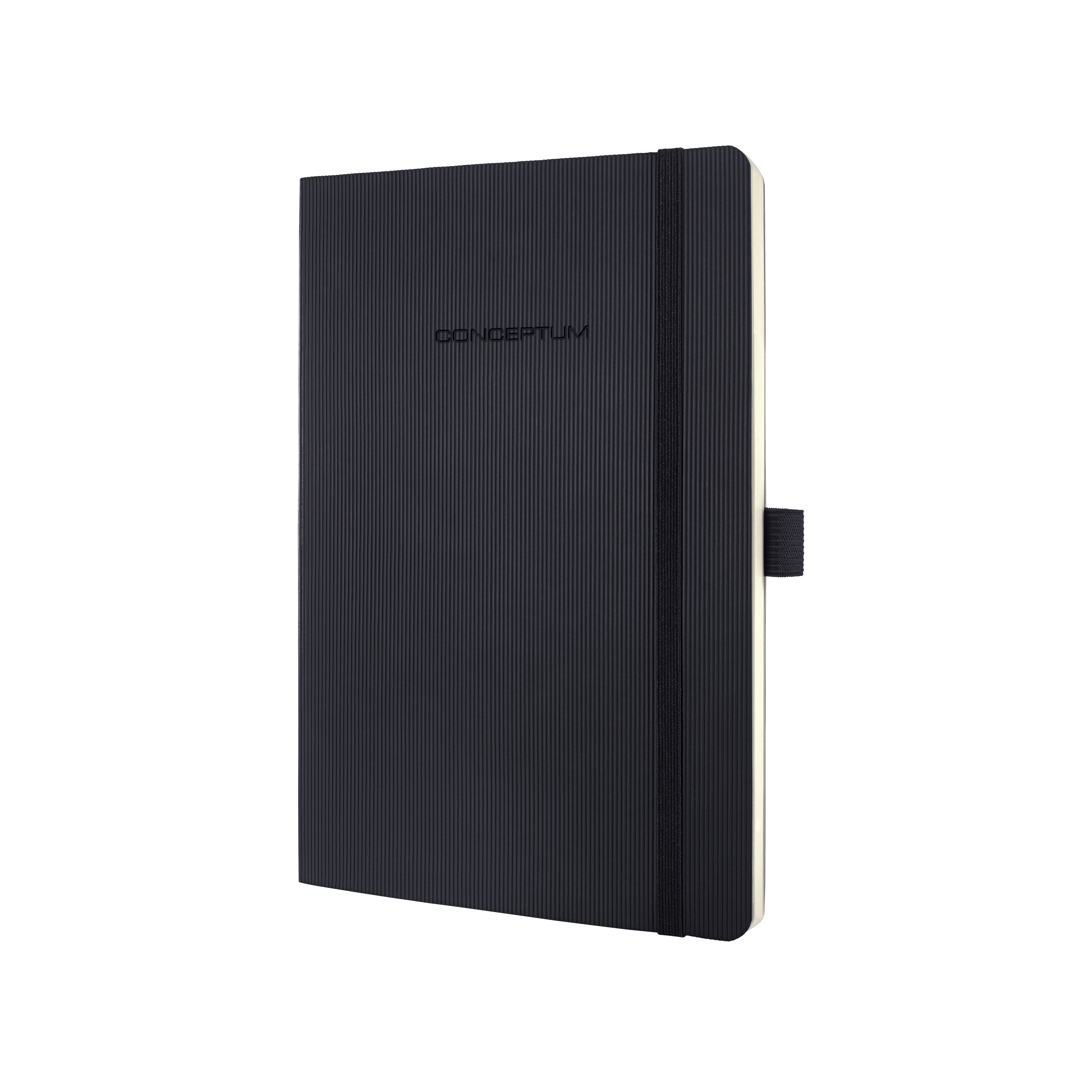 Sigel Softcover Graph Notebook with Elastic Closure, Black, A5 Journal Size (SGA5SES-BK)
