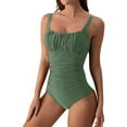 thumbnail image 1 of siilsaa 2024 Women's One Piece Bathing Suit Tummy Control Swimsuits Ruched Support Full Coverage 16 Piece Swimwear Green,L, 1 of 5