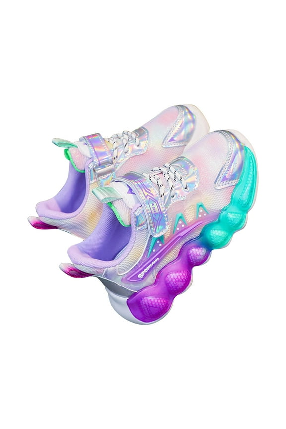 Girl Shoes Girls Shoes for Kids Running Lightweight Sneakers Causal Breathable Lace-up Shoes Outdoor Purple,10.5