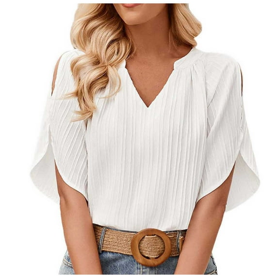 siilsaa Short Sleeve Shirts for Women Womens Basic T Shirts Summer Tops 2025 Crop Short Sleeve Tee Cute Gym Fashion Workout Clothes White,M