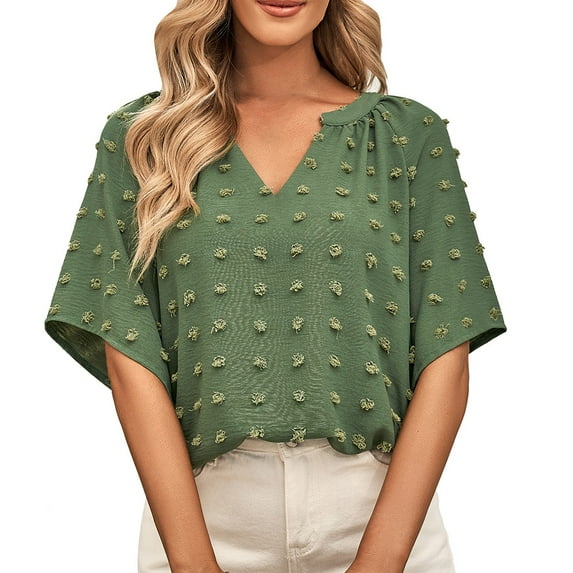 siilsaa Summer Tops for Women Womens Summer Tops Workout Shirts Beach Vacation Outfits Business Tshirts Dressy Fashion Clothes 2025 Green,XL