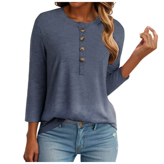 siilsaa Womens Tops 2025 Soft Short Sleeve Casual Blouses Shirt Crewneck Fashion Knit Pullover Sweater Navy,S