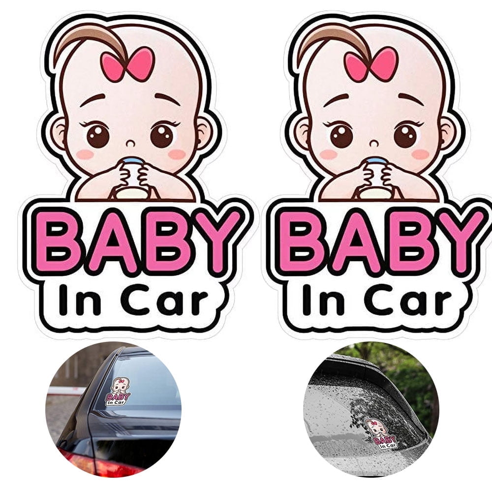 Baby Car Sticker 2-Pack Baby On Board Car Stickers - Removable Safety ...