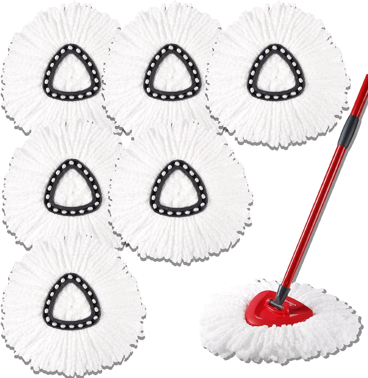 siisll 6 Pack Microfiber Mop Replace Heads Spin Mop Refill Compatible