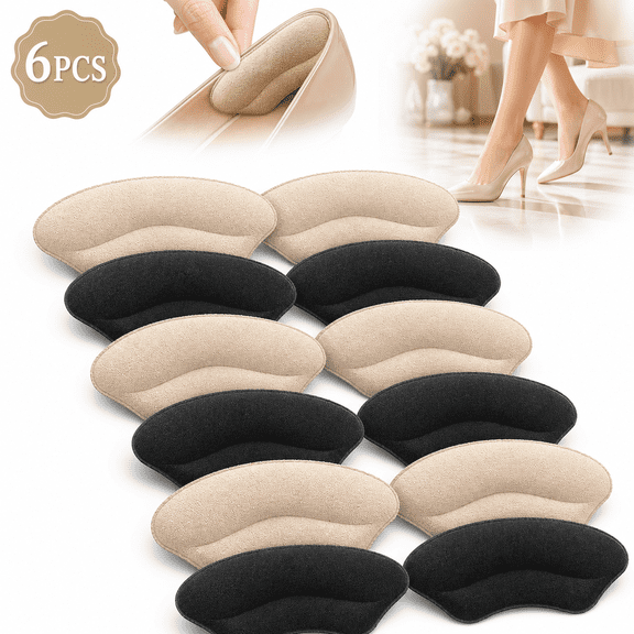 siisll Heel Pads,Heel Grips for Womens Shoes,Heel Grips Liner Cushions Inserts for Loose Shoes, Big Men Women, Filler Improved Shoe Fit and Comfort, Prevent Heel Slip and Blister (6 Pairs)