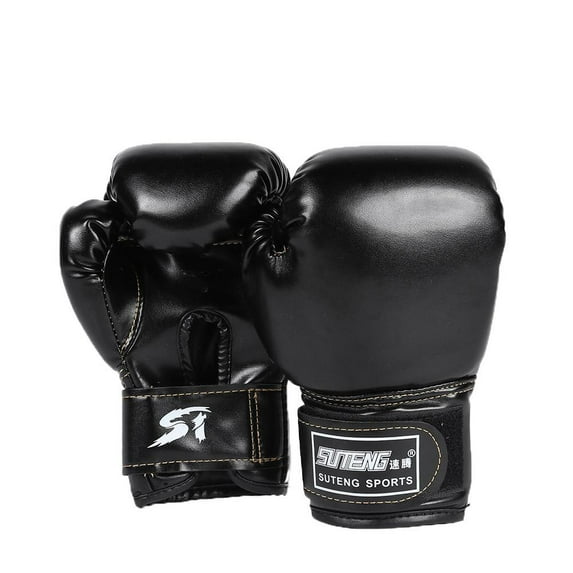 sikiwind Boxing Gloves for Kids Youth Age 3-12 Years,PU Leather Sponge Filled for Toddler and Youth for Thai Boxing Training(Black)