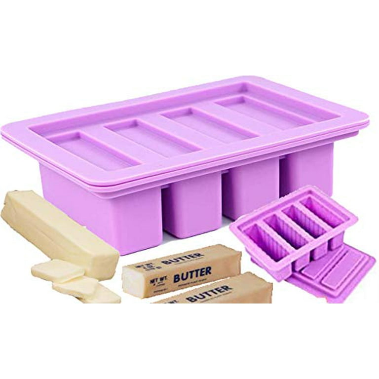 silicone butter mold 4 Cavities butter mold silicone (purple) silicone  butter molds with lid 