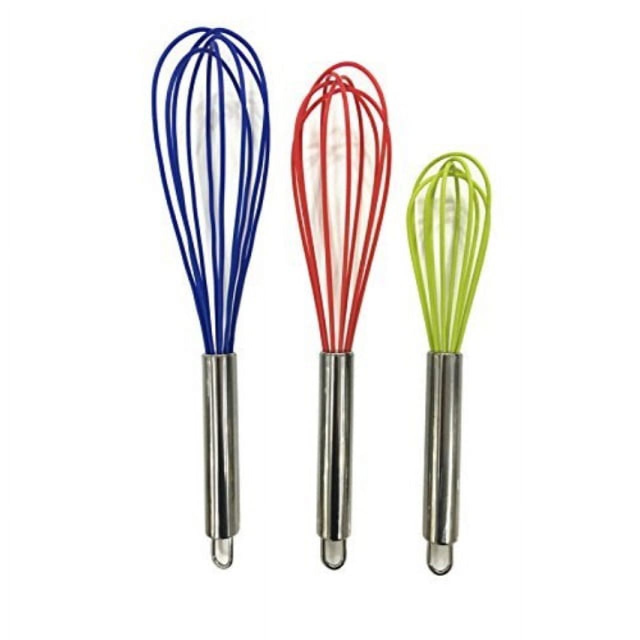 silicone whisk set of 3, balloon whisk set, wire wisks, egg frother