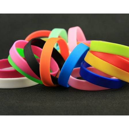 silicone wristbands 24Pcs Mixed Colors Blank Silicone Wristbands Rubber Bracelets Fashion Party Sports Accessories (7.09X0.47X0.39Inch)
