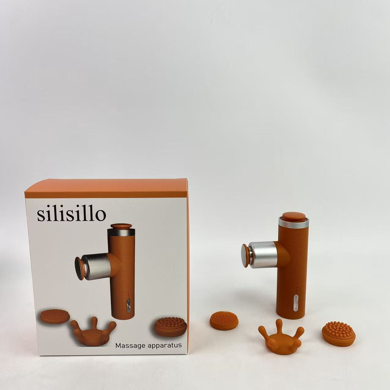silisillo Massage apparatus,Mini Massage Gun with Heat, Deep Tissue Massage Gun, Portable Percussion Muscle Massager with 4 Massage Heads for Athletes