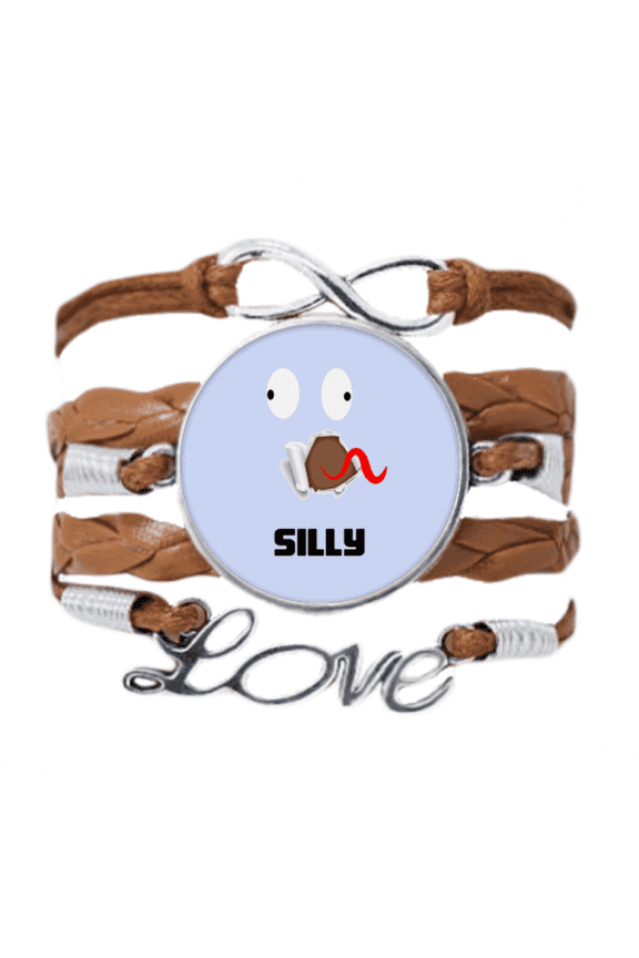 silly blue emotion wriggling tongue bracelet chain ornament wristband