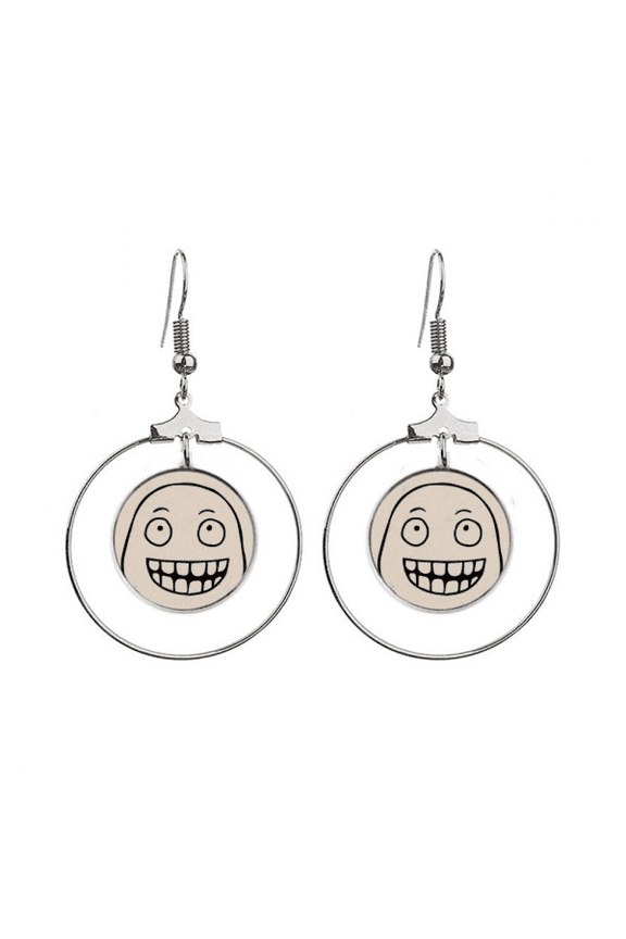 silly sle black fpattern earrings dangle hoop jewelry drop circle