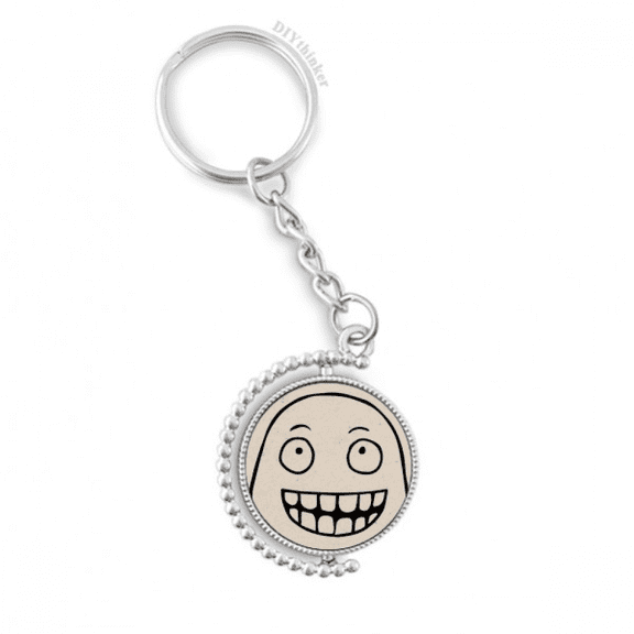 silly sle black happy pattern rotatable keyholder disc accessories chain clip