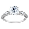 thumbnail image 1 of silver created moissanite 2.3 cttw engagement ring, 1 of 2