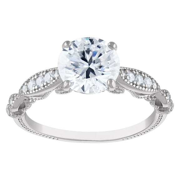 silver created moissanite 2.3 cttw engagement ring