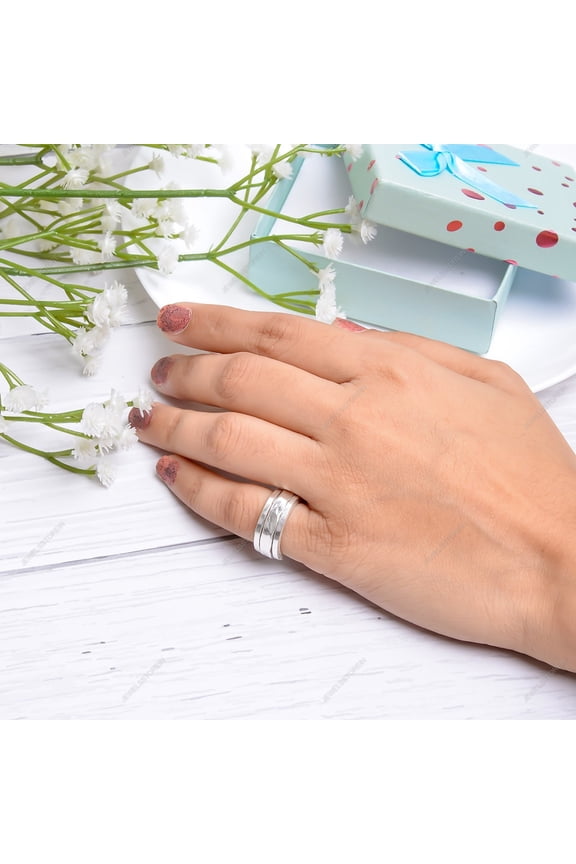 silver ring spinning round brass ring handmade ring silver jewelry