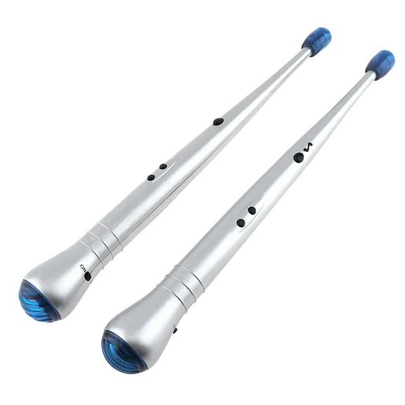 silvery 1 Pair Electronic Drum Sticks Light Up Drumsticks Beat Stick Percussion Instrument For Kids Silvery