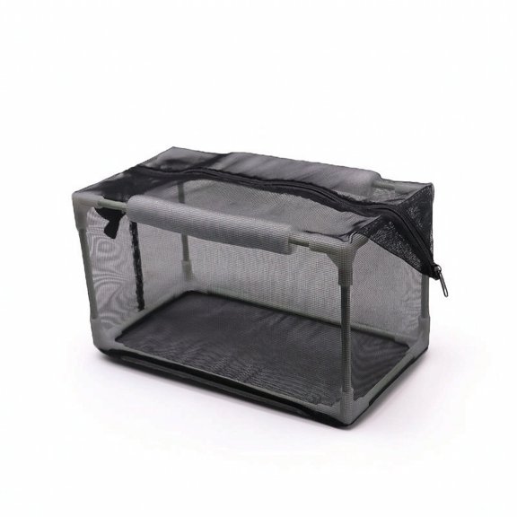 simhoa 1 Count Small Holes Fish Isolation Crate with Zipper Opening and Stable Frame for Crabs in Outdoor Pond