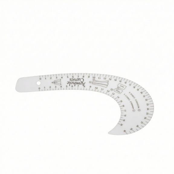 simhoa 1 Unit Acrylic Armhole Curve Template Ruler with Inner Outer Curves and Printed Markings for Fashion Design Sewing Classes and Home Diy Alteration Work