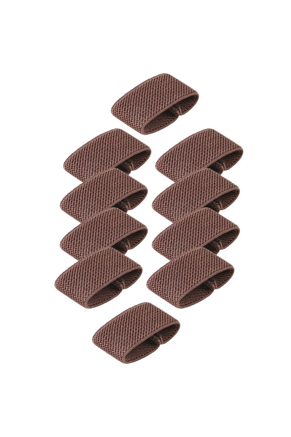 10 Pieces Elastic Belt Keepers Belt Holder Band Harness Strap Retainer Band Hiking Accessories Nylon Strap Keepers Belt Loops Coffee