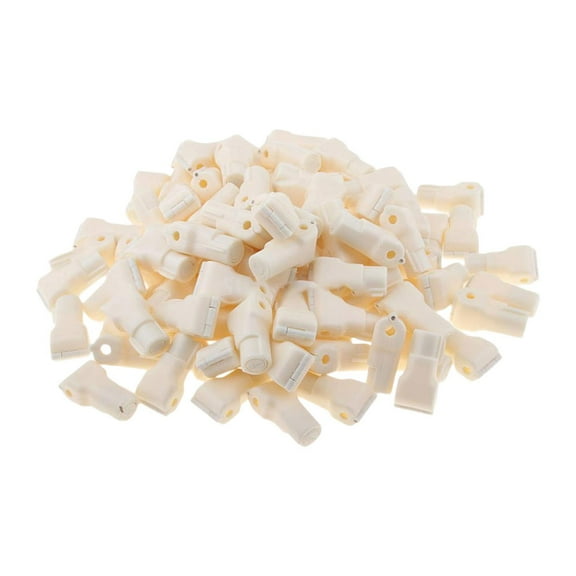 simhoa 100Pcs Peg Hook Stop Lock Prevent The Sweep Theft Equipment Compact Display Hook Peg Security Lock for Commodity Link Clothes White