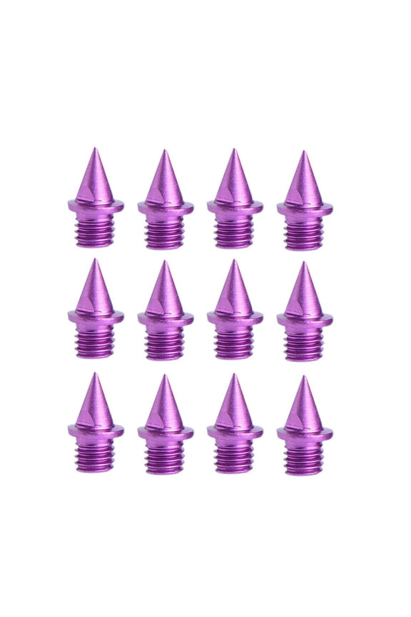 12 Pieces Track and Field Running Spikes Track Spikes Non Slip Pointed Spikes Track Shoe Spikes for Sports Sprint Competition Violet