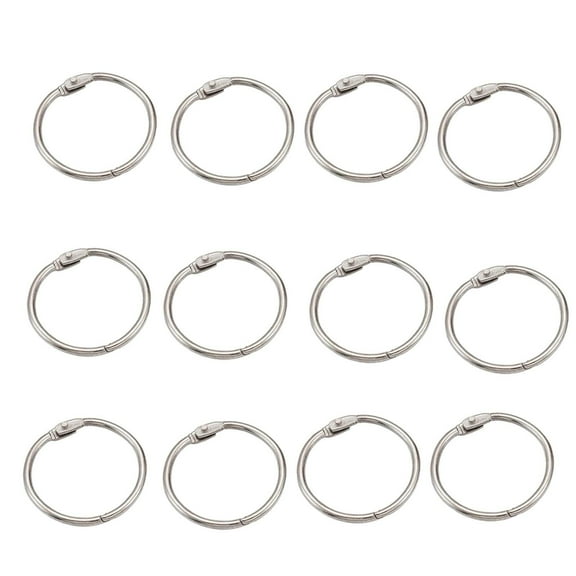 simhoa 12Pcs Binder Rings Book Binder Round Paper Rings Split Rings Shower Curtain Rings Hinged Rings for Office, Photo Album, 50 mm