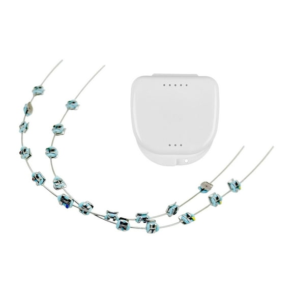 simhoa 2 Pieces Temporary Tooth Decoration Fashion Brace for Demonstration Teaching Light Blue