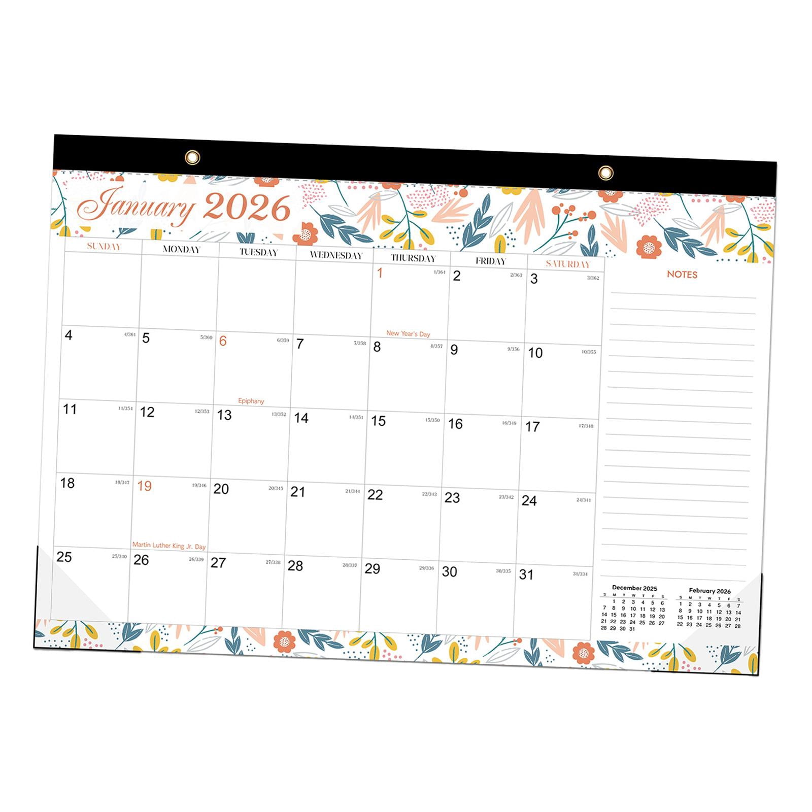 simhoa 2026-2027 Desk Calendar Wall Calendar Ornament 18 Month Month Hanging Planner to Do List for Spring Festival Shop Dorm School flower