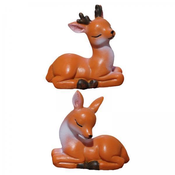 simhoa 3x2Pcs Cute Deers Figurines Deer Animal Figurines for Potted Bedroom Decoration - image 1 of 10