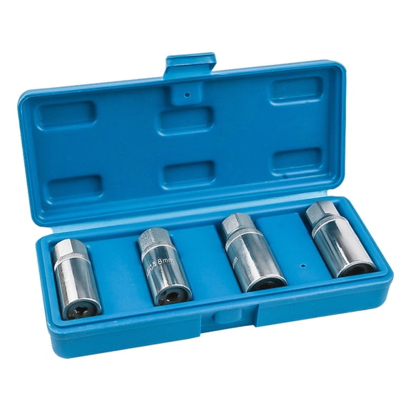 simhoa 4Pcs Damaged Bolts Extractor Set 1/2inch Square Drive Professional Storage Case 8.5x3.5x2inch 6mm 8mm 10mm 12mm Nut Remover