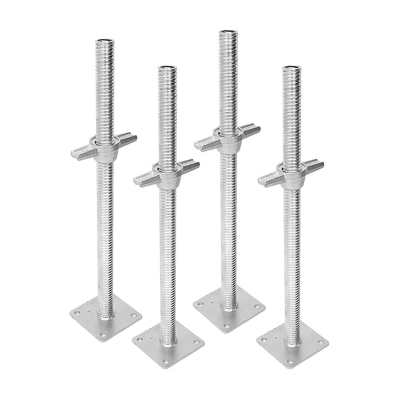 simhoa 4x Leveling Feet for Scaffolding with Large Wing Nut, 12" Adjustable, Metal Feet for Scaffolding Accessories And Renovation