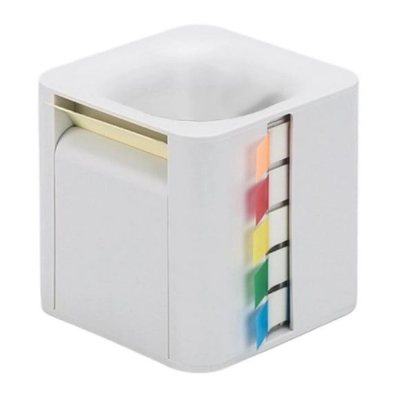 simhoa 5 in 1 Sticky Note Holder Dispenser Sticky Index Tabs Desk Organizer Reusable Paper Clip Holder for Office Teachers Memo Home White