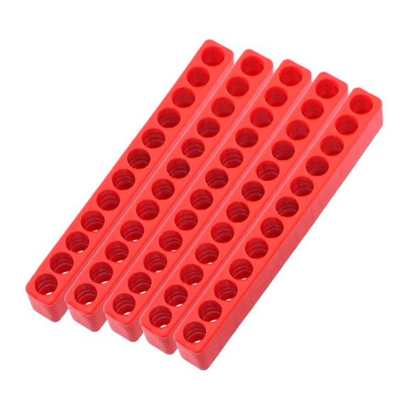 simhoa 5Pcs Hex Bit Organizer 12 Holes Tools Accessories Space Saving Red Flexible Versatile Secure Storage Impact Driver Bit Holder