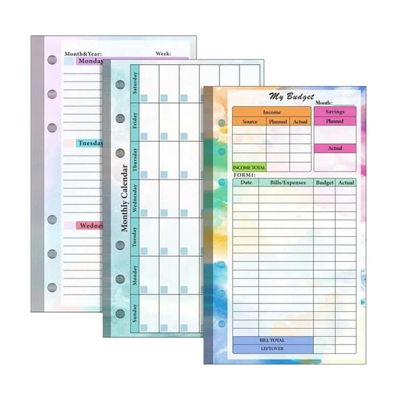 simhoa 6 Loose Leaf Paper, A6 Binder Planner Insert, A6 Refill Paper Notebook Paper for Loose Leaf Binder Students Type B