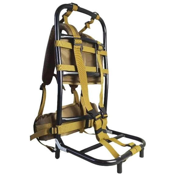 simhoa 60kg Heavy Carrying Backpack Frame Rucksack for Equipment Outdoor Activities Khaki