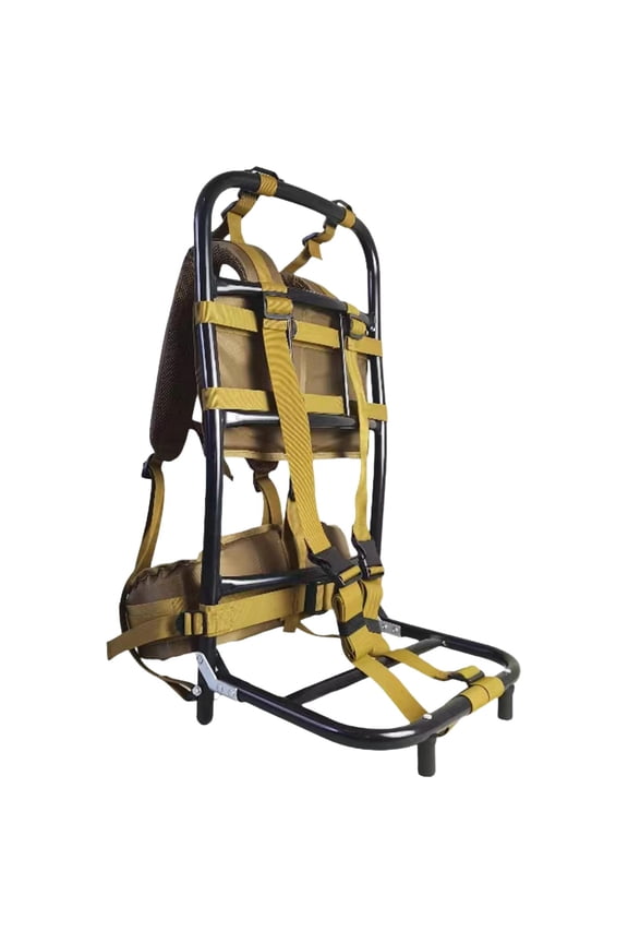 60kg Heavy Carrying Backpack Frame Rucksack for Equipment Outdoor Activities Khaki