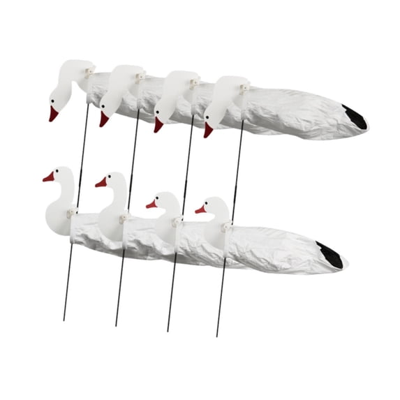 simhoa 8 Pieces Goose Silhouette Decoys Vivid Lightweight Decorative Sturdy Easy to Carry Weather Resistant Artificial with Stakes White