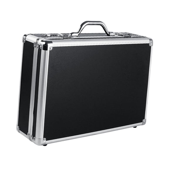 simhoa Aluminum Alloy Tool Box Storage Box Holder Bin with Handle Multipurpose Organizer Carrying Case for Craft Work Traveling Gift M and Black