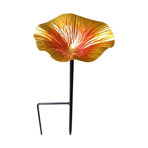 simhoa Bird Bath Decoration Detachable Pole Ornament Bird Feeder Bath Ground Stake Bird Bath Bowl with Garden Stake for Bird Watcher Brown