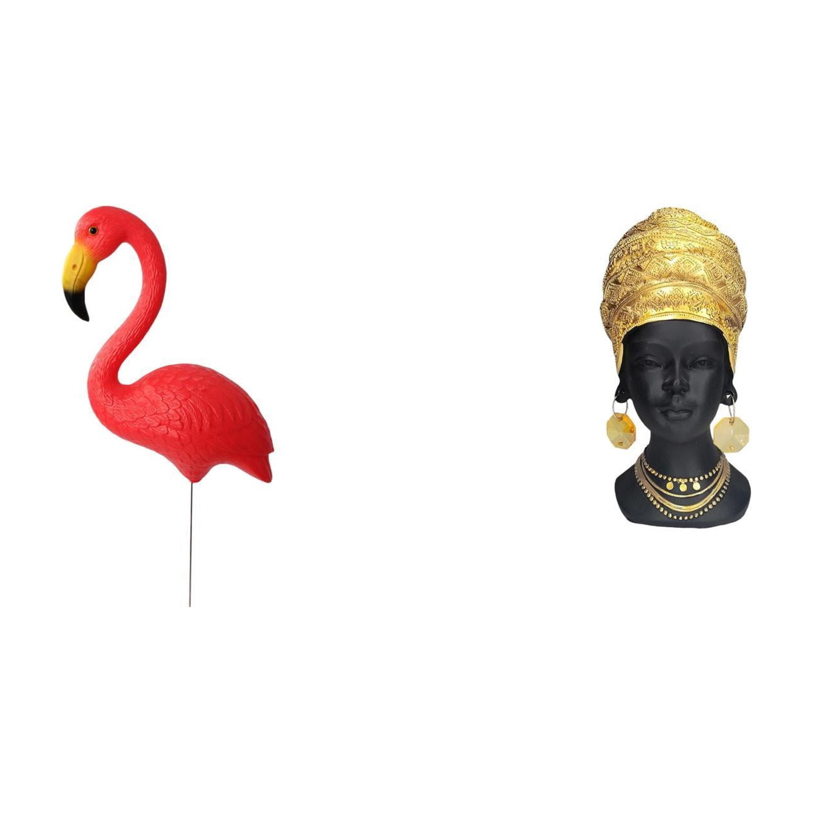 simhoa Bird Flamingo Garden Stake Sculpture Ornament African Woman Statue Tabletop Centerpiece Resin Figurine Yard Art Home Decor Accessories