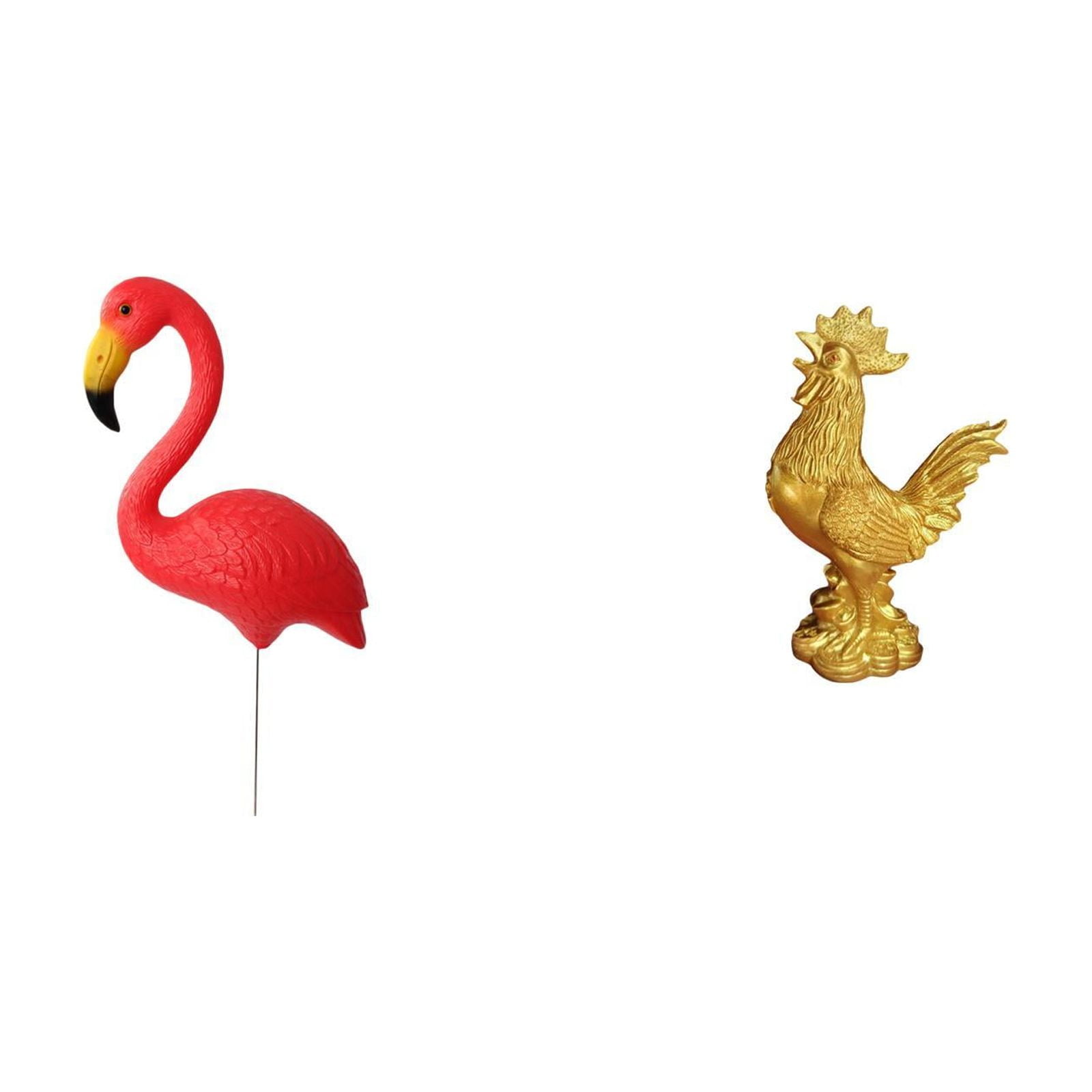 simhoa Bird Statue Figurine Yard Art Ornament Backyard Fairy Garden Accessories Flamingo Garden Stake Sculpture for Holiday Spring Chicken Figurine Feng Shui Decor Home Decorations Rooster