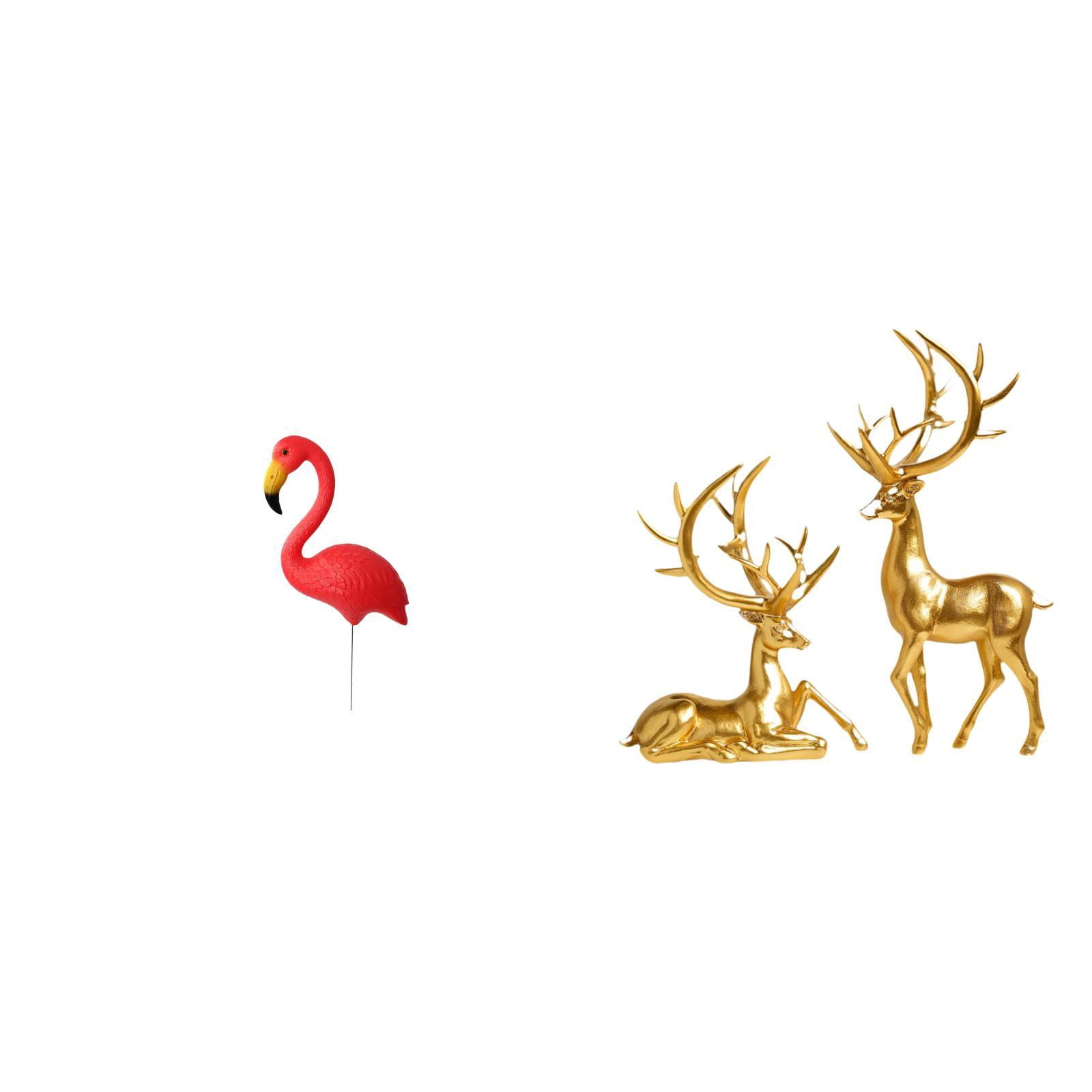 simhoa Bird Statue Figurine Yard Art Ornament Backyard Fairy Garden Accessories Flamingo Garden Stake Sculpture for Holiday Spring Couple Deer Statues Decorative Sculptures Collection Resin