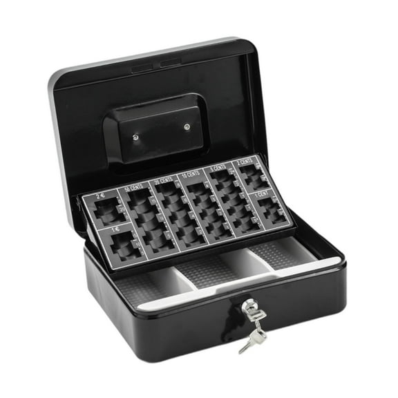 simhoa Drawer Box Money Compartment Box with Key Professional Lock Safe for Commercial Restaurant Supermarket Cafe Black