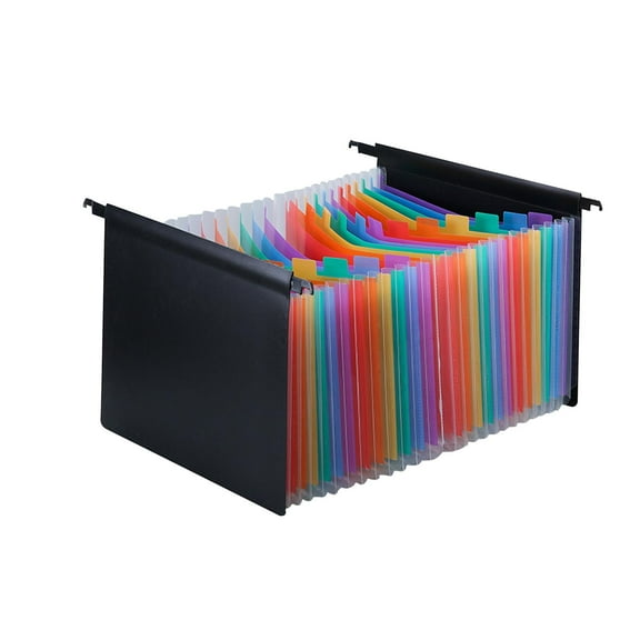 simhoa Expanding Hanging File Folder Accordion File Organizer 25 Pocket Large Capacity with Labels Expandable for Receipts Documents Colorful